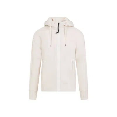 Shop C.p. Company Cotton Goggle Hoodie In Nude & Neutrals For Men In Beige