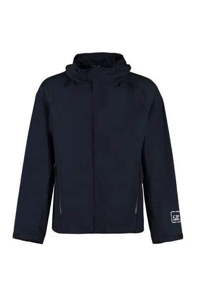 Shop C.p. Company Men's Hooded Cotton Jacket In Blue