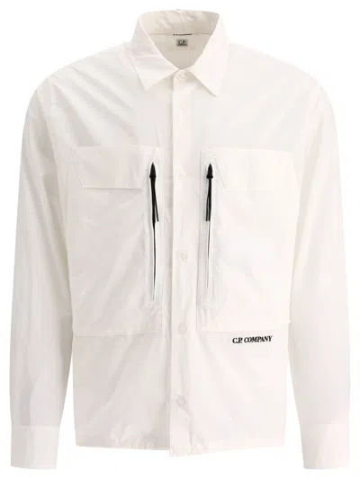 Shop C.p. Company Poplin Overshirt In White