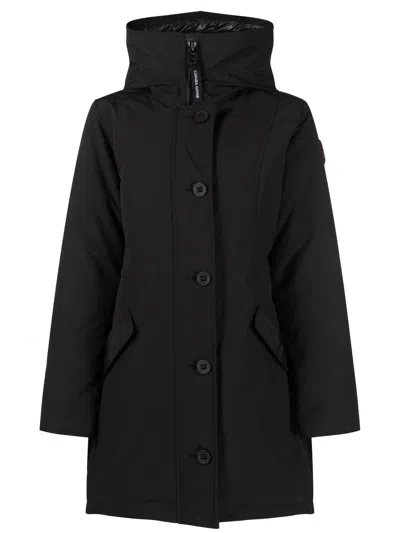 Shop Canada Goose Streamlined Hood Rossclair Parka Jacket In Black