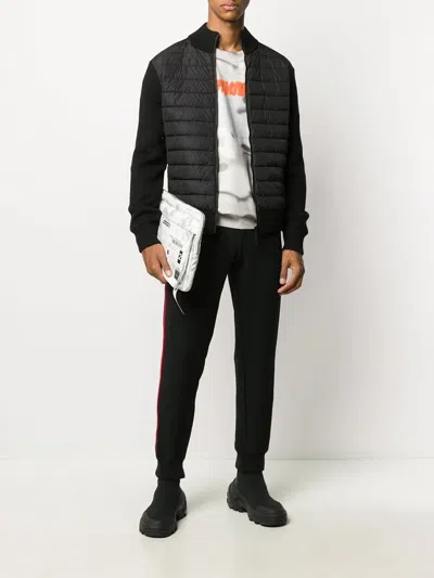 Shop Canada Goose Men's Black Hybrid Knit Jacket For Ss24