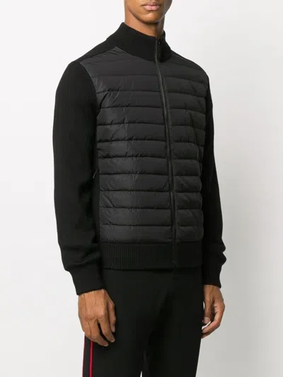 Shop Canada Goose Men's Black Hybrid Knit Jacket For Ss24