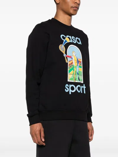 Shop Casablanca Colorful Printed Sweatshirt For Men In Black
