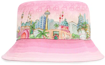 Shop Casablanca Fw23 Pink All Over Print Bucket Hat For Women