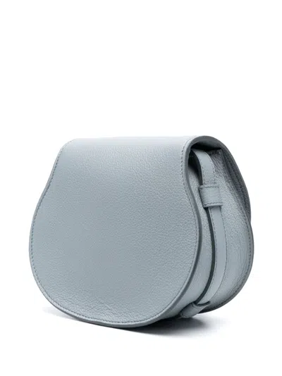 Shop Chloé Marcie Small Saddle Handbag In Clear Blue