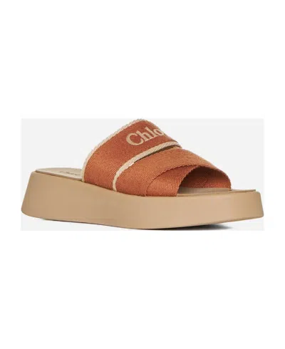 Shop Chloé Mila Leather Flatform Sandals In Leather Brown
