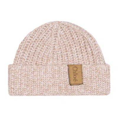 Shop Chloé Chunky Cashmere Beanie For Women In Beige