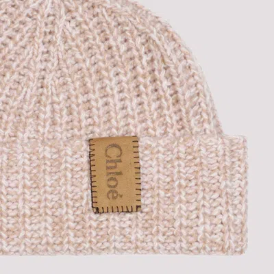 Shop Chloé Chunky Cashmere Beanie For Women In Beige