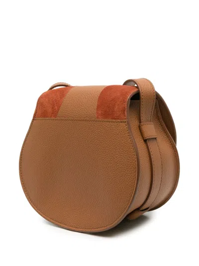 Shop Chloé Marcie Small Leather Crossbody Handbag In Leather Brown