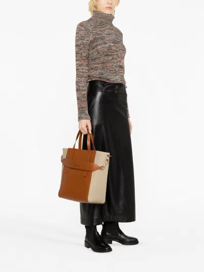 Shop Chloé Sense Medium Shopping Handbag In Leather Brown
