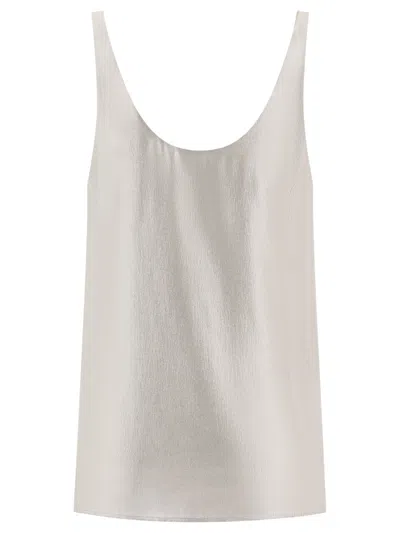 Shop Chloé Silver Silk Scoop-neck Tank Top For Women In Gray