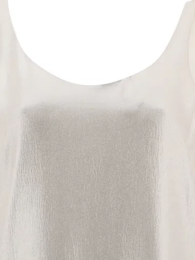 Shop Chloé Silver Silk Scoop-neck Tank Top For Women In Gray