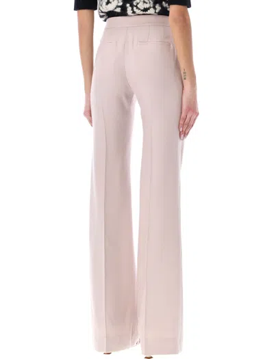 Shop Chloé Softly Feminine High-rise Flared Wool-blend Pants For Women In Pink