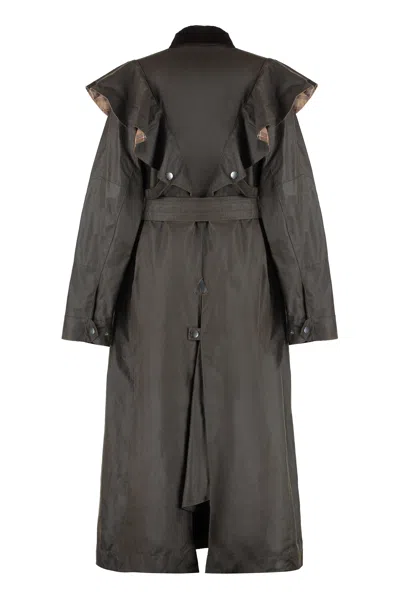 Shop Chloé Waxed Cotton Dani Trench Jacket In Brown