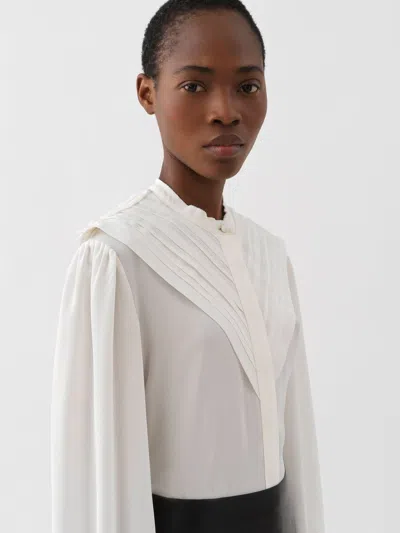 Shop Chloé White Iconic Silk Top For Women In Iconic Milk
