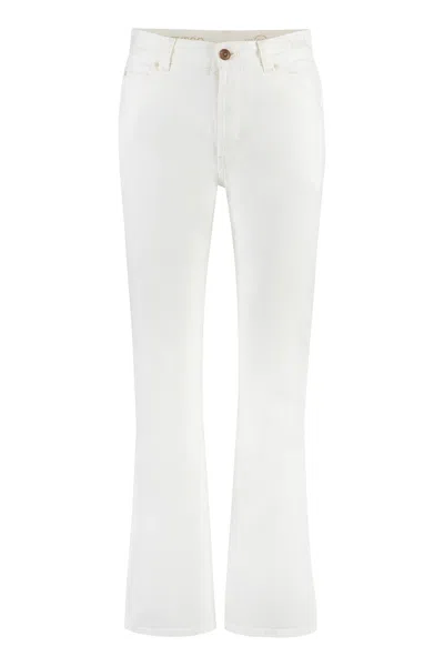 Shop Chloé Women's White 5-pocket Straight-leg Jeans For Fw23