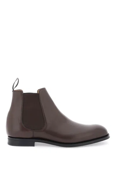 Shop Church's Premium Leather Chelsea Boots With Elastic Inserts And Pull Ring In Brown