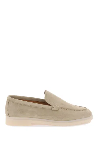 Shop Church's Women's Suede Moccasins With Embossed Logo And Printed Sole In Beige