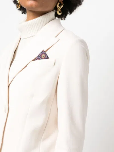 Shop Circolo 1901 Double-breasted Cotton Blazer With Scarf Detailing For Women In White