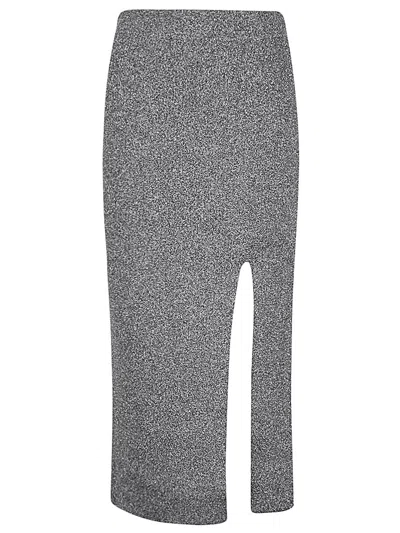 Shop Circus Hotel Golden Viscose Midi Skirt For Women In Grey