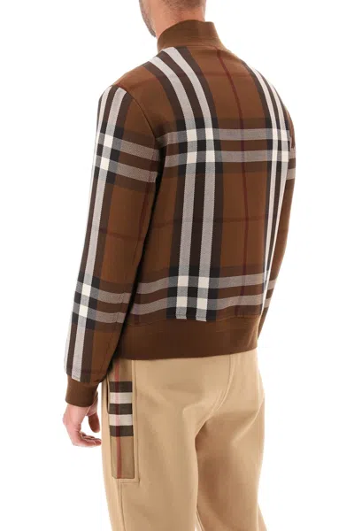 Shop Burberry Classic Bomber Jacket With  Check Motif For Men In Brown