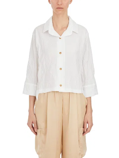 Shop Collection Privèe Shirt Short Wrinkled In White