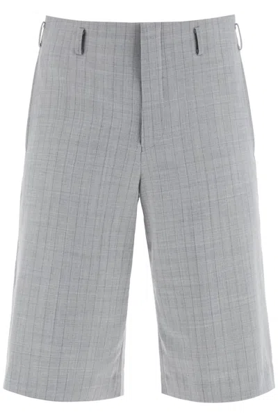 Shop Comme Des Garçons Homme Deux Men's Grey Pinstriped Tailored Bermuda Shorts For Ss24