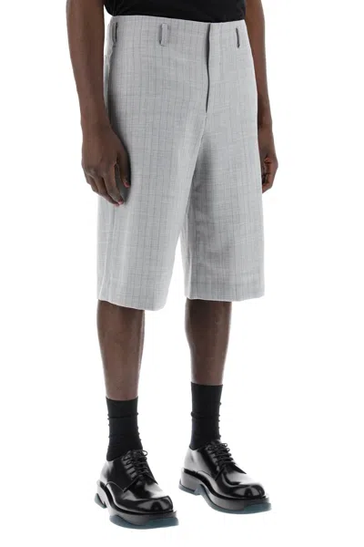 Shop Comme Des Garçons Homme Deux Men's Grey Pinstriped Tailored Bermuda Shorts For Ss24