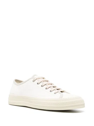 Shop Common Projects White Canvas And Leather Sneakers For Men