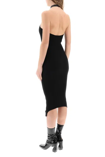 Shop Courrèges Black Rib Knit Sheath Midi Dress For Women | Ss23 Collection