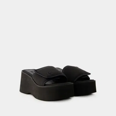 Shop Courrèges Black Scuba Wave Sandals For Women