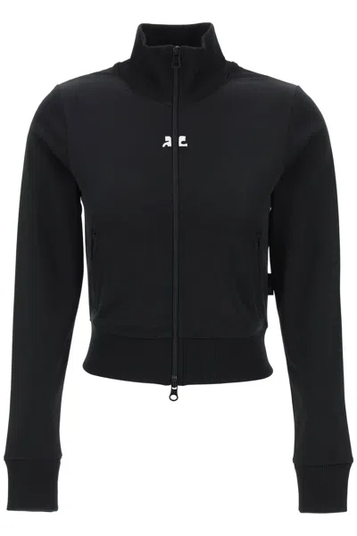 Shop Courrèges Women's Interlock T-shirt Track Jacket For Athletic By  In Black