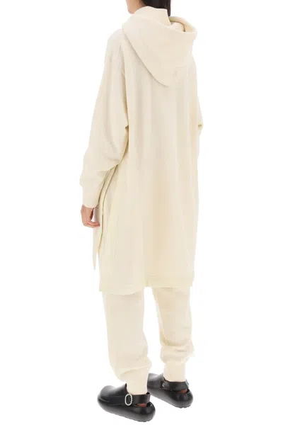 Shop Jil Sander Cozy Wool-cotton Maxi Hoodie For Women By  In White