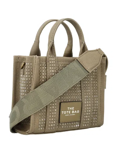 Shop Marc Jacobs Crystal Mini Tote Handbag By  For Women In Slate_green_crystal