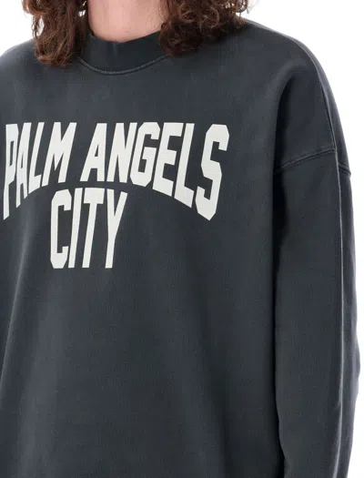 Shop Palm Angels Dark Grey Cotton City Washed Sweatshirt For Men By  In Darkk_grey