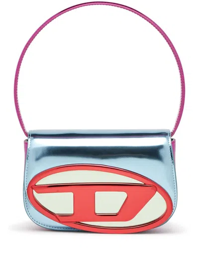 Shop Diesel Gray Mirrored Crossbody Handbag In Clear Blue