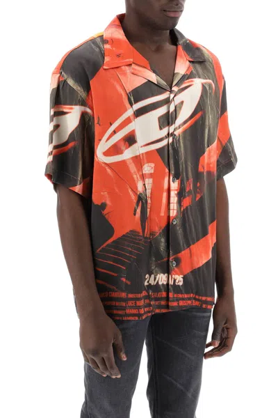 Shop Diesel Men's Mixed Color Viscose Bowling Shirt For Ss24 In Multicolor