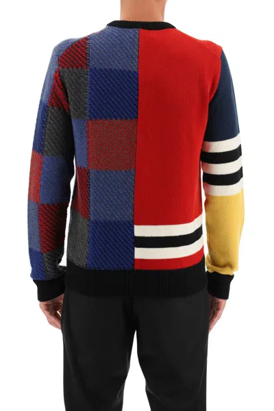 Shop Dolce & Gabbana Multicolor Wool Crewneck Sweater For Men In Blue