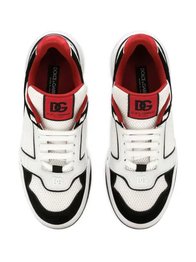 Shop Dolce & Gabbana Black Leather Panelled Sneakers For Men