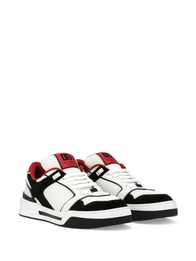 Shop Dolce & Gabbana Black Leather Panelled Sneakers For Men