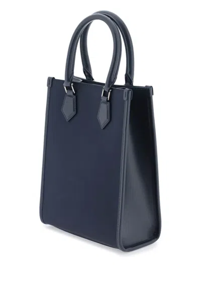 Shop Dolce & Gabbana Men's Small Black Nylon Handbag With Logo By  In Blue