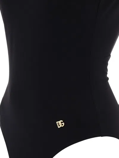 Shop Dolce & Gabbana Black Swimsuit With Logo For Women