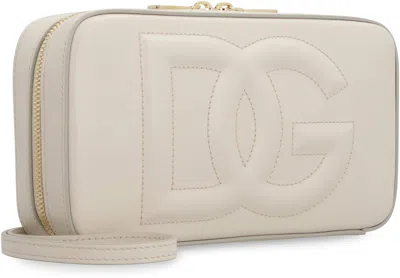 Shop Dolce & Gabbana Ivory Leather Camera Bag For Women
