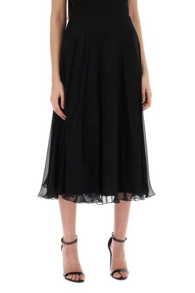 Shop Dolce & Gabbana Elegant Flared Silk Skirt For Women By Top Italian Fashion House In Black