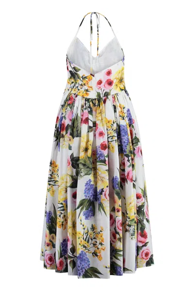Shop Dolce & Gabbana Garden-print Cotton Poplin Dress For Women In Multicolor