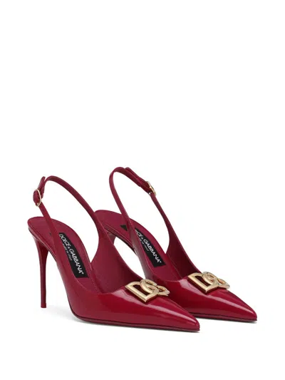 Shop Dolce & Gabbana High Heeled Slingback Pumps In Magenta For Women In Pink