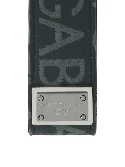 Shop Dolce & Gabbana Keychain With Logo Tag In Black