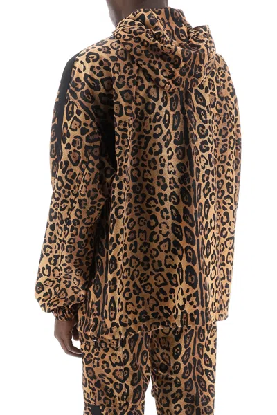 Shop Dolce & Gabbana Leopard Print Nylon Oversized Anorak For Men In Multicolor