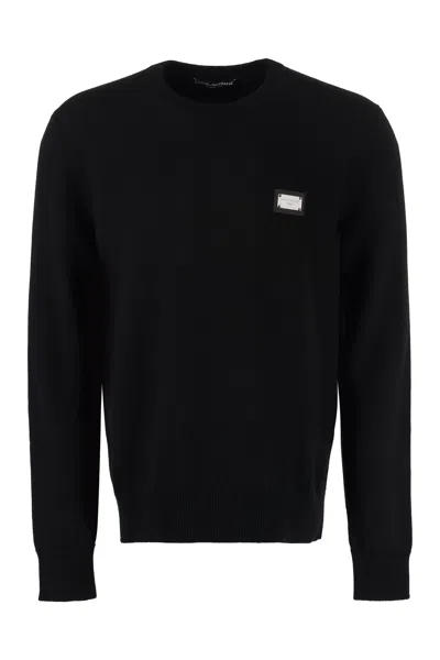 Shop Dolce & Gabbana Luxurious Black Wool And Cashmere Sweater For Men