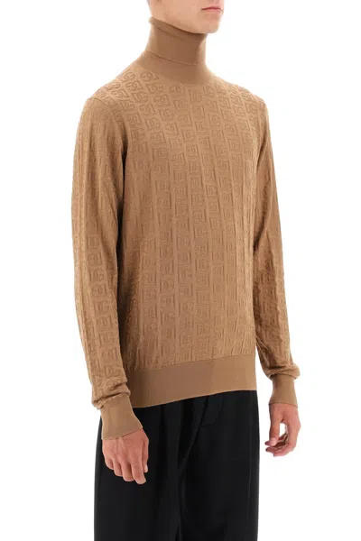 Shop Dolce & Gabbana Luxury Silk Turtleneck Pullover In Brown | Men's Designer Clothing 2024 | Fall-winter Collection